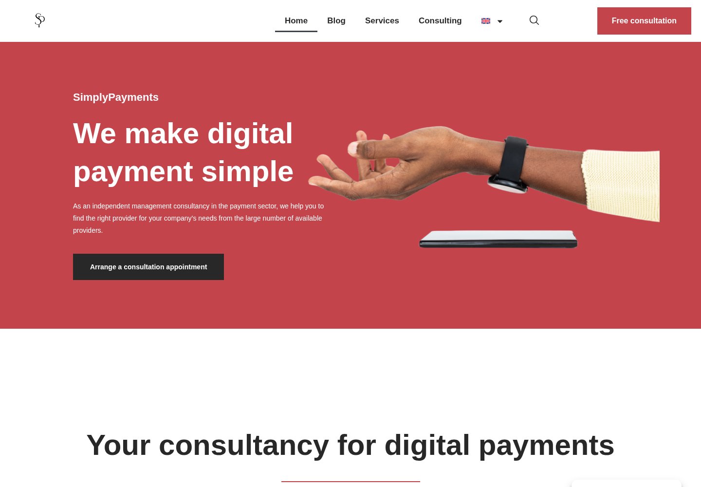 SimplyPayments website homepage